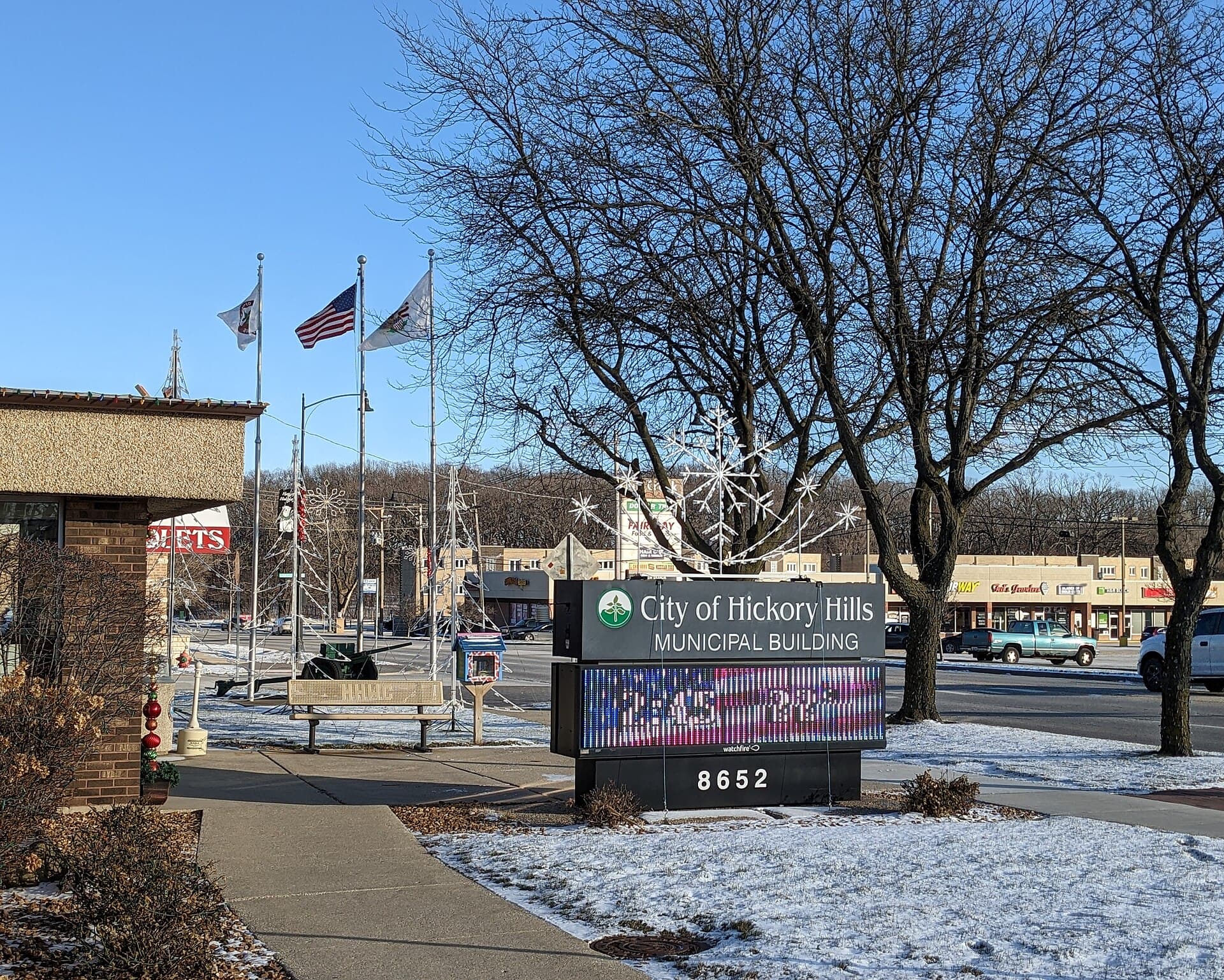 Hickory Hills seen from the Municipal Building in December